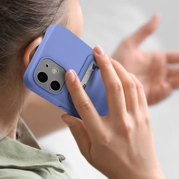 iPhone 12 och 12 Pro Fodral Mjuk silikonkorthållare Forcell Lila - FORCELL - Stel - Syntet - Blandad