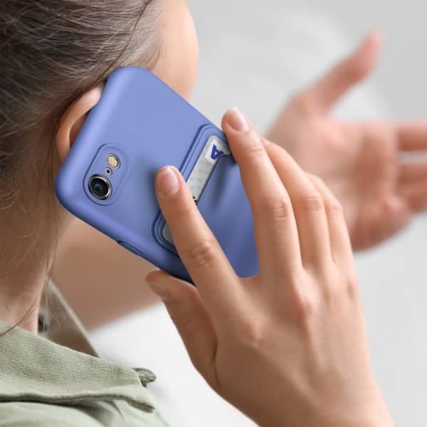 iPhone SE 2022, 2020, 8 och 7 fodral Mjuk silikonkorthållare Forcell Lila