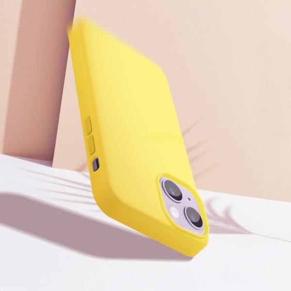 Gult iPhone 14 skyddsfodral - Moxie BeFluo Collection - Halvstyv hybrid - Soft-touch matt finish