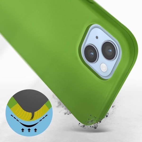 iPhone 14 fodral Halvstyv Soft-touch Fin grön