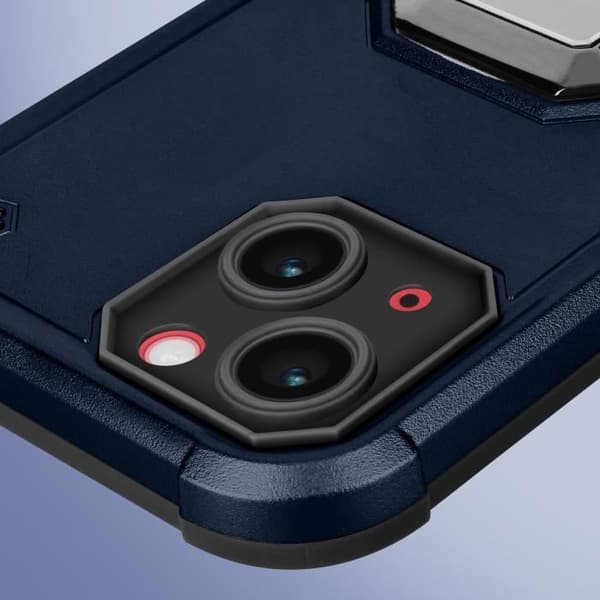 AVIZAR Stötsäkert skyddsfodral till iPhone 14 - Blå - Magnetisk ringhållare