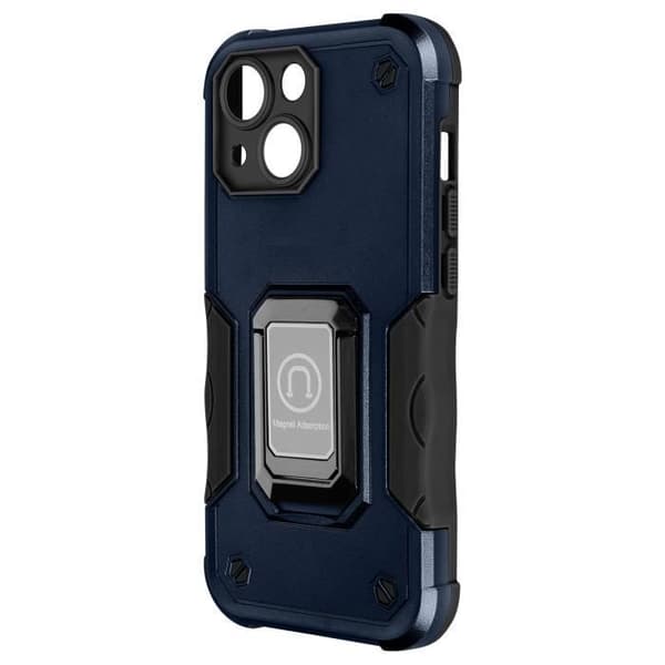 AVIZAR Stötsäkert skyddsfodral till iPhone 14 - Blå - Magnetisk ringhållare