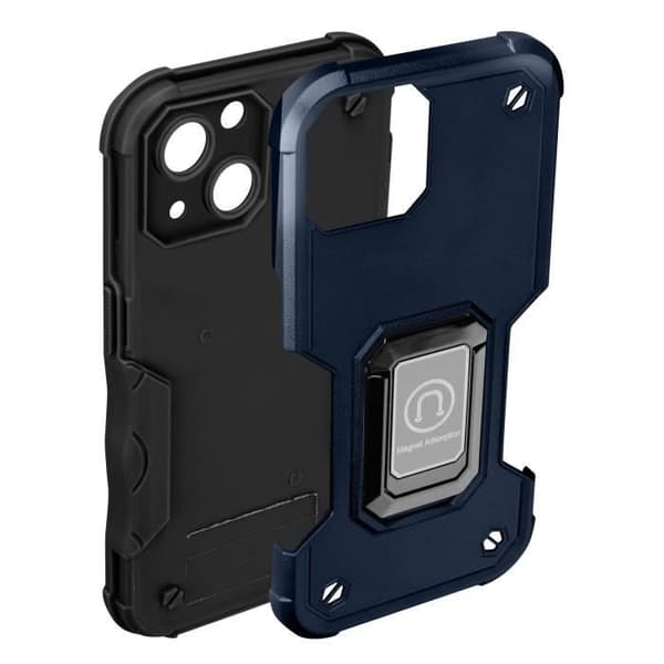 AVIZAR Stötsäkert skyddsfodral till iPhone 14 - Blå - Magnetisk ringhållare