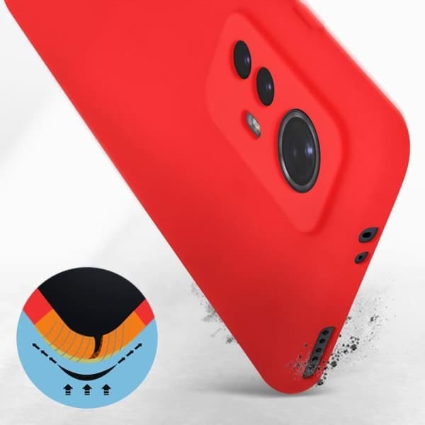 Skyddsfodral - AVIZAR - Xiaomi 12T och 12T Pro - Halvstyv silikon - Soft-touch finish - Röd
