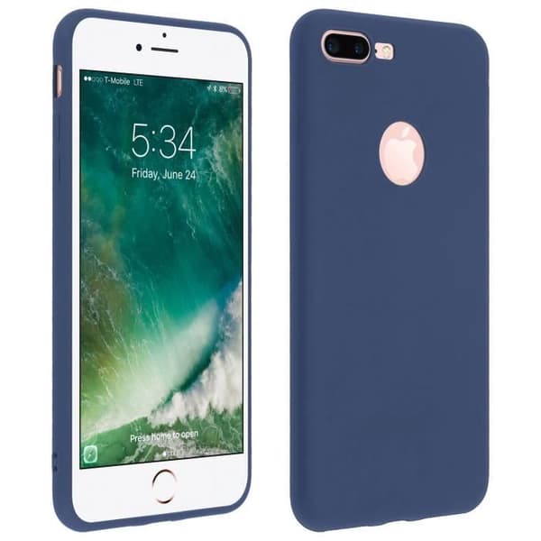 Forcell iPhone 7 Plus/iPhone 8 Plus Fodral Soft Touch Silikonfodral - Midnattsblå