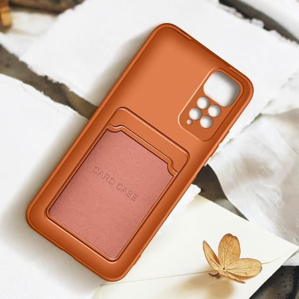Fodral Xiaomi Redmi Note 11 och 11s mjuk silikonkorthållare Forcell Rose Gold