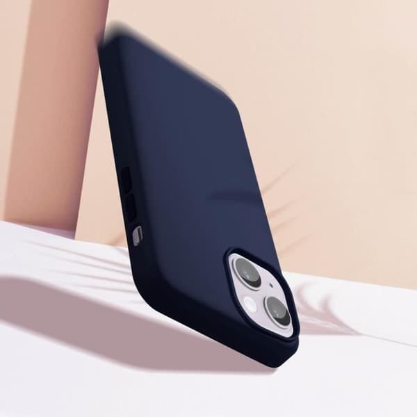 iPhone 14 Hybridfodral Halvstyvt Tunt Ljus Interiör Mjuk Moxie mörkblå