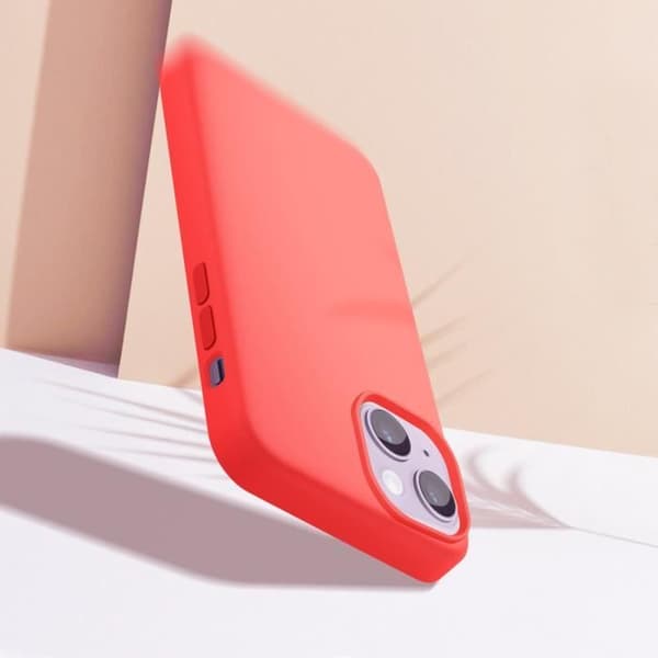 iPhone 14 Hybridfodral Halvstyvt Tunt Ljus Interiör Mjuk Moxie Coral