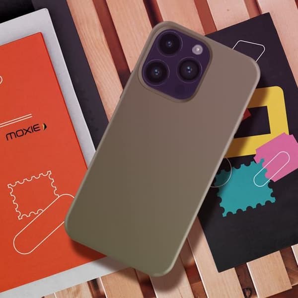 iPhone 14 Pro max skal - MOXIE - Halvstyvt - Tunt - Lätt - Mjuk insida - Nardo grå