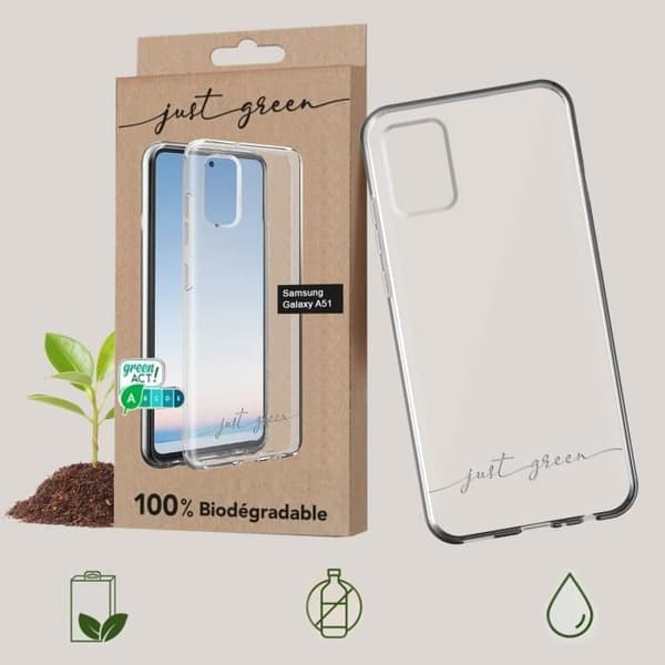 Fodral till Samsung Galaxy A51 - JUST GREEN - Slitstark - Tillverkat av komposterbart material