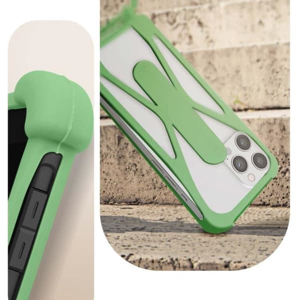 Universal Smartphone Lanyard Silikon stötfångare Stöd ljusgrön