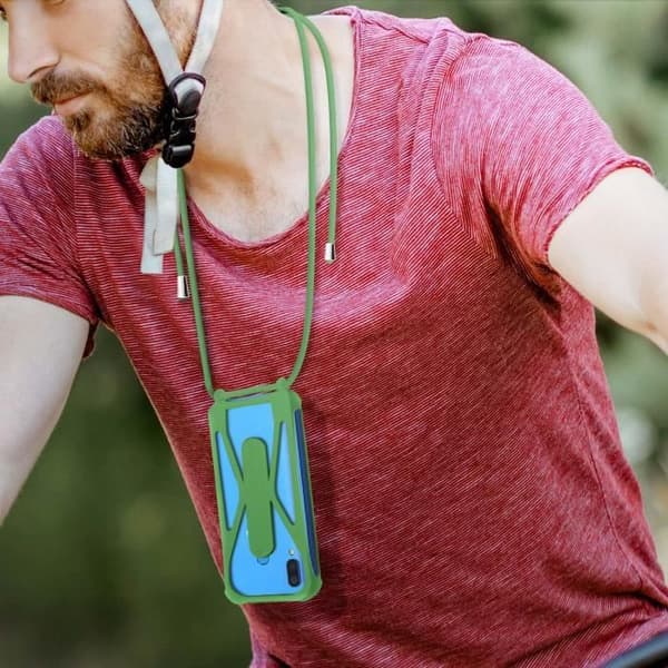 Universal Smartphone Lanyard Silikon stötfångare Stöd ljusgrön