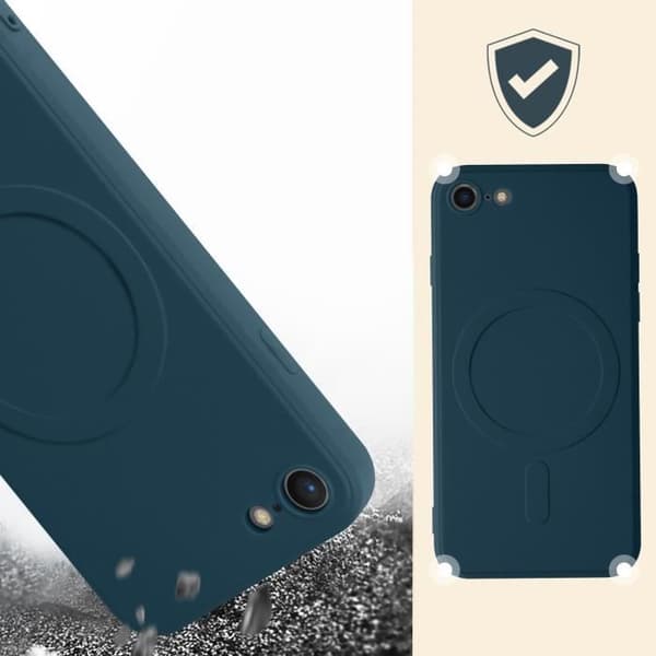 Magsafe fodral iPhone 7, 8 och iPhone SE 2020, 2022 Silikon Mag Cover midnattsblå