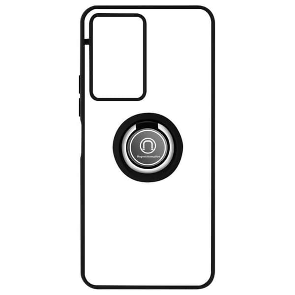 Vivo Y76 5G Fodral Bi-material Metal Ring Video Support svart