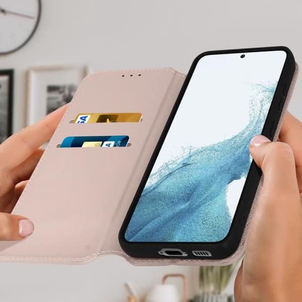 Fodral till Samsung Galaxy S23 Plus - AVIZAR - Flip Card Hållare Video Support - Rosa