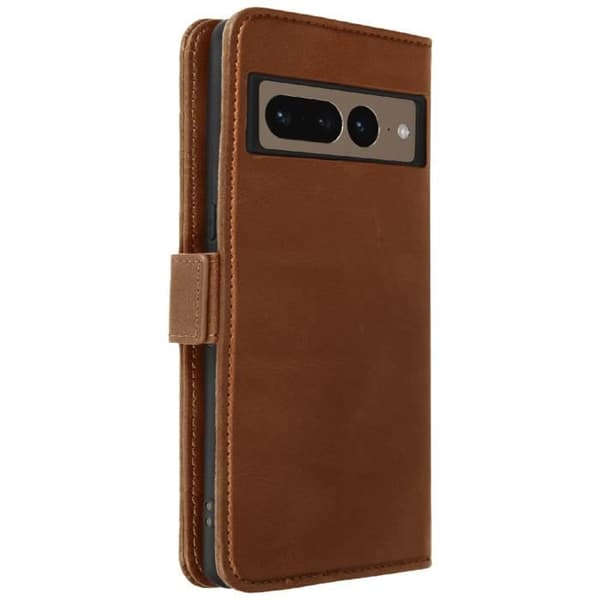 Google Pixel 7 Pro plånboksfodral Double Magnetic Tab Stand Brun