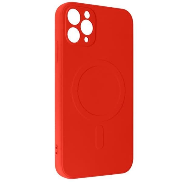 Skyddsskal AVIZAR för iPhone 11 Pro Max - Röd silikon - Kompatibel med MagSafe