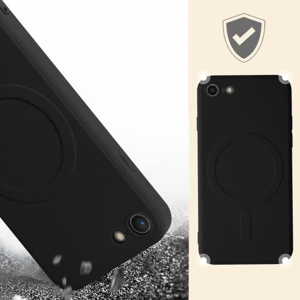Magsafe fodral iPhone 7, 8 och iPhone SE 2020, 2022 Soft Silicone Mag Cover svart