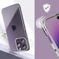 Miniatyrbild 3 av 4: iPhone 14 Pro Fodral - AVIZAR - Full hård baksida och mjuk framsida - Vit - Genomskinlig - Mjukt fodral