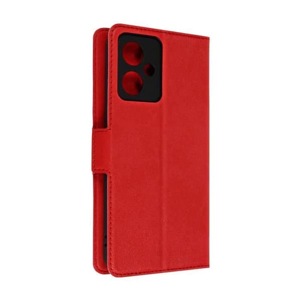 AVIZAR-fodral för Xiaomi Redmi Note 12 5G - Röd - Dubbel magnetisk flik - Videostödfunktion
