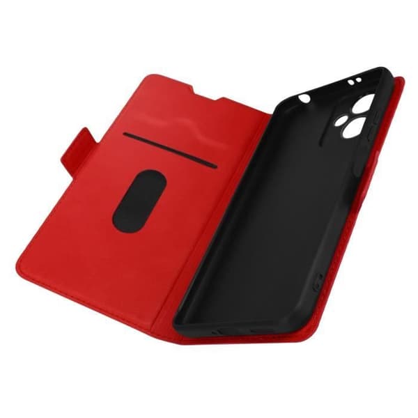 AVIZAR-fodral för Xiaomi Redmi Note 12 5G - Röd - Dubbel magnetisk flik - Videostödfunktion