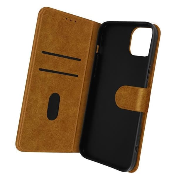 iPhone 14 Fodral - AVIZAR - Chesterfield - Videostödfunktion - Brun