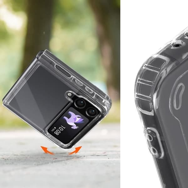 Galaxy Z Flip 4 Skyddsfodral - AVIZAR - Hårda hörn Stötfångare Tunn Lätt Transparent