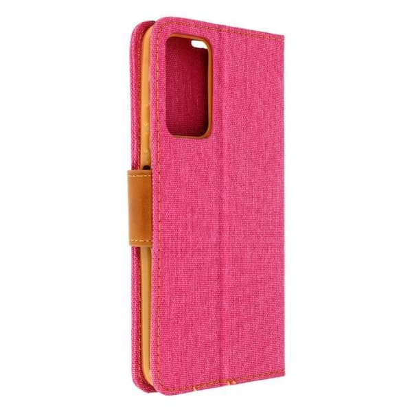 Xiaomi Poco M4 Pro 5G och Redmi Note 11S 5G Fodral Tyg Korthållare Stativ Rosa
