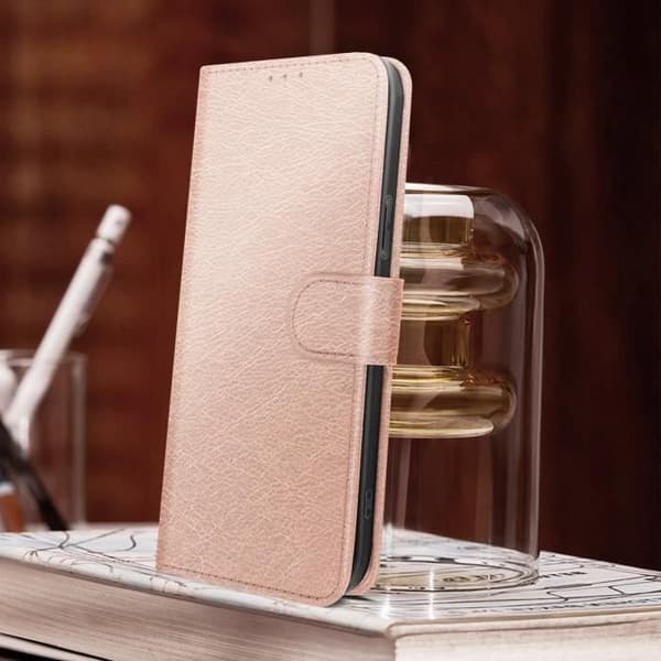 iPhone 14 Pro Plånboksfodral Video Support Funktion Rose Gold
