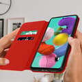 Miniatyrbild 3 av 4: AVIZAR Samsung Galaxy A51 Folio Cover - Röd - Videostödfunktion - Kortfack