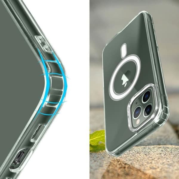 MagSafe Fodral till iPhone 11 Pro - AVIZAR - Magnetisk cirkel - Genomskinlig - Mjuk
