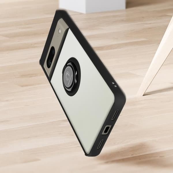 Skyddshölje AVIZAR för Google Pixel 7 - Bi-material - Metallring för videostöd - Svart