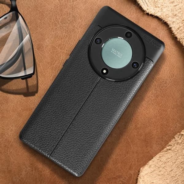 Fodral - AVIZAR - Honor Magic 5 Lite 5G - Svart - Stötsäker och repskydd - Lädereffekt