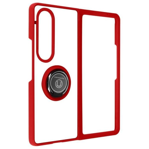 Skyddande fodral AVIZAR för Samsung Galaxy Z Fold 4 - Röd - Metallring för videostöd