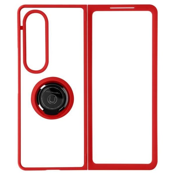 Skyddande fodral AVIZAR för Samsung Galaxy Z Fold 4 - Röd - Metallring för videostöd
