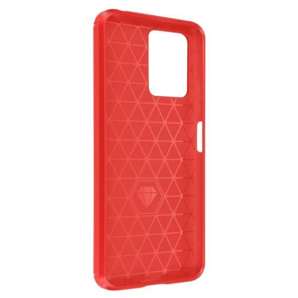 Fodral till Xiaomi Redmi Note 12 5G - AVIZAR - Förstärkt mjuk - Kolborstad effekt - Röd