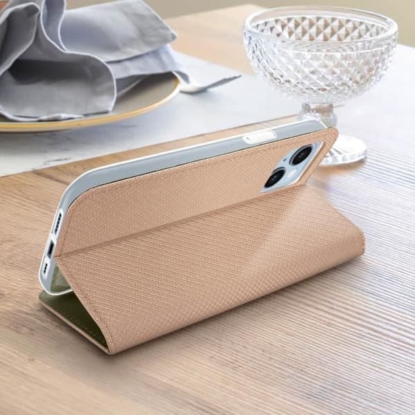 iPhone 14 Fodral Magnetisk flipkorthållare Stödfunktion roséguld
