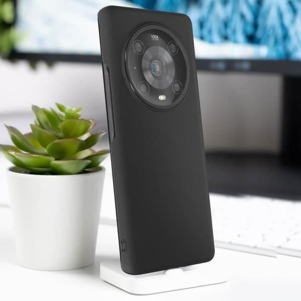 Honor Magic4 Pro-fodral med kameraglas Anti-fingerprint Ultratunn Second Skin Black