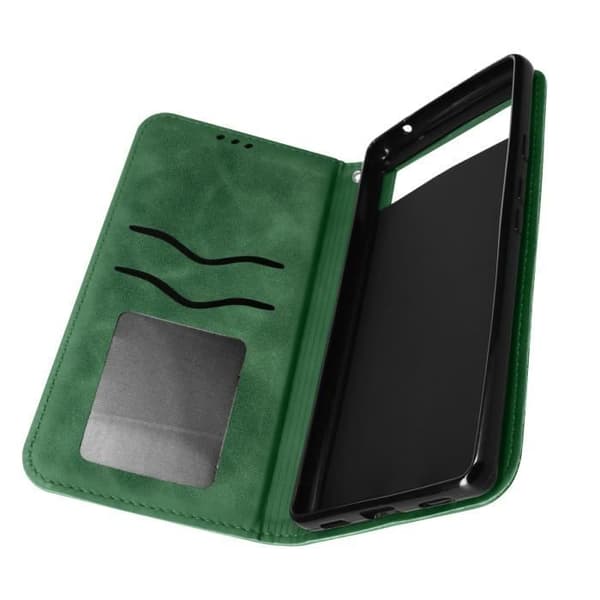 Google Pixel 6a plånboksfodral - AVIZAR - Grön - Stel - Syntet - Blandad