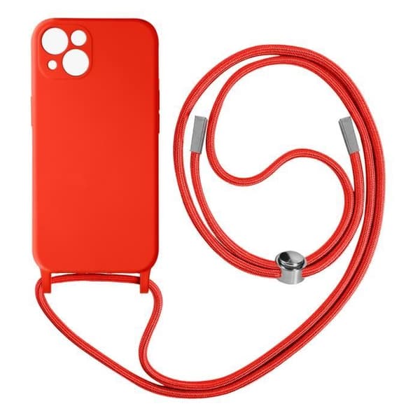 Coque med Snöre - AVIZAR - Apple iPhone 13 - Semi-rigid - Nylon Snöre 80cm - Röd