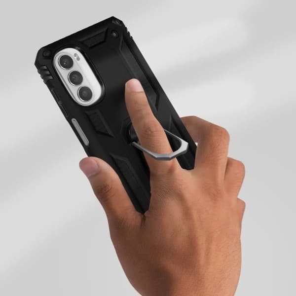 Fodral - AVIZAR - Motorola Moto G52 och G82 - Stötsäker - Hållarring - Videostöd svart