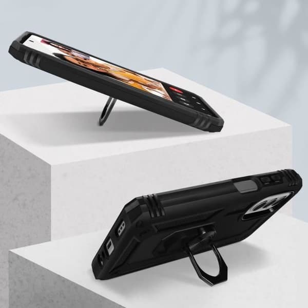 Fodral - AVIZAR - Motorola Moto G52 och G82 - Stötsäker - Hållarring - Videostöd svart