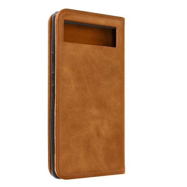 Google Pixel 6a plånboksfodral - AVIZAR - Korthållare - Soft-touch Camel