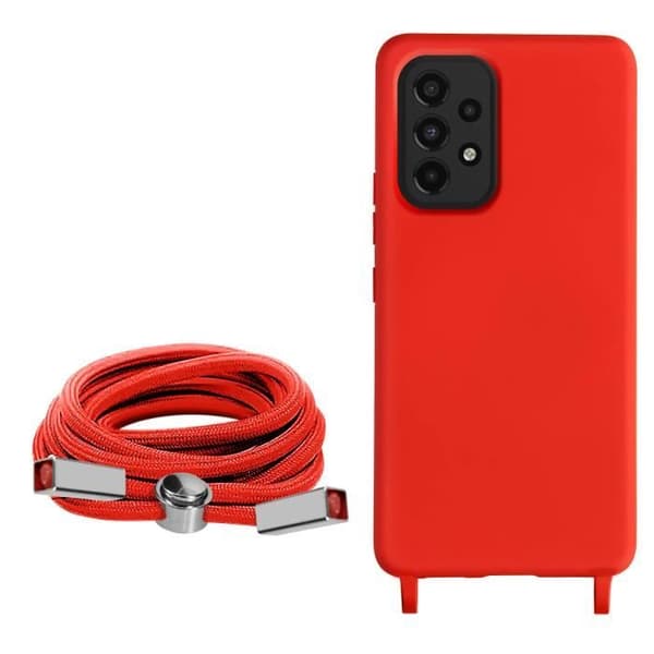 Coque - AVIZAR - Samsung Galaxy A33 5G - Semi-rigida - Justerbar snodd 80cm - Röd