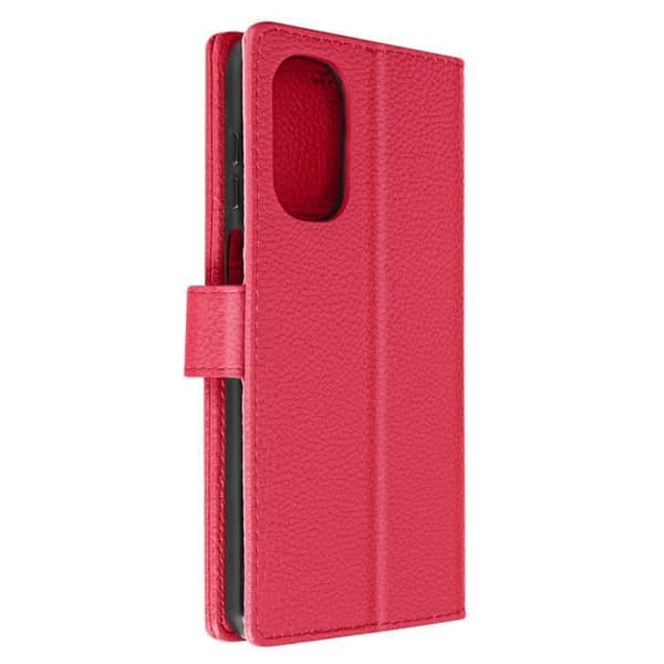 Motorola Moto G52 och G82 Fodral Flip Wallet Video Support Handledsrem Fuschia