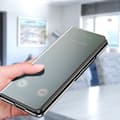 Miniatyrbild 4 av 4: AVIZAR Samsung Galaxy Z Fold 4 Clear View-fodral - Svart - Videostöd för spegelflik