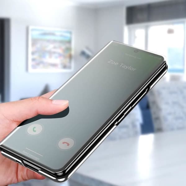 AVIZAR Samsung Galaxy Z Fold 4 Clear View-fodral - Svart - Videostöd för spegelflik