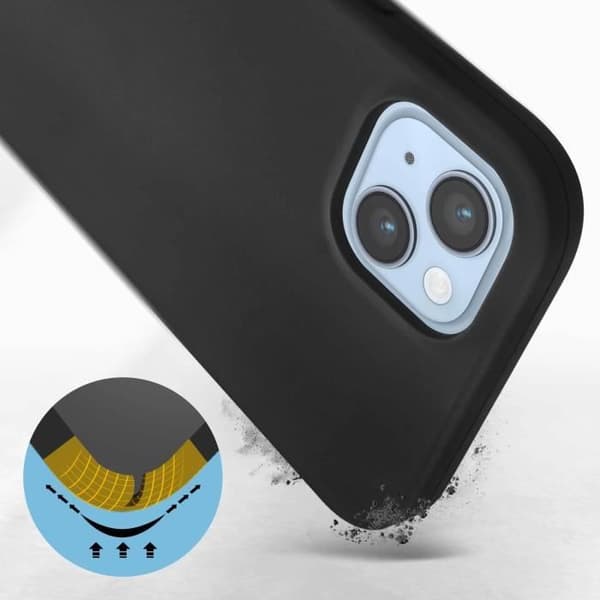 iPhone 14 fodral Halvstyv Soft-touch Fin svart