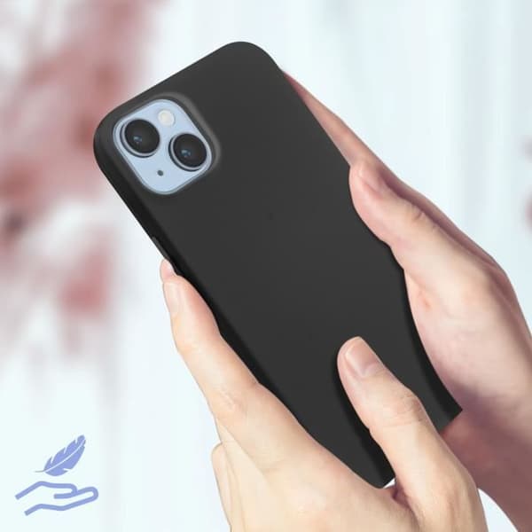 iPhone 14 fodral Halvstyv Soft-touch Fin svart