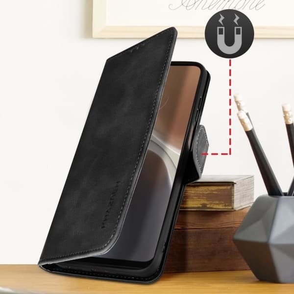 Motorola Moto G32 Plånboksfodral Videostöd Magnetisk flik Svart